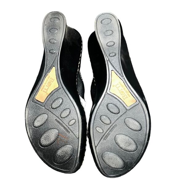 Born wedge sandal cris cross pebbles black leather size 8 - Picture 6 of 6
